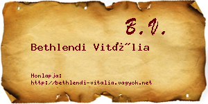 Bethlendi Vitália névjegykártya
